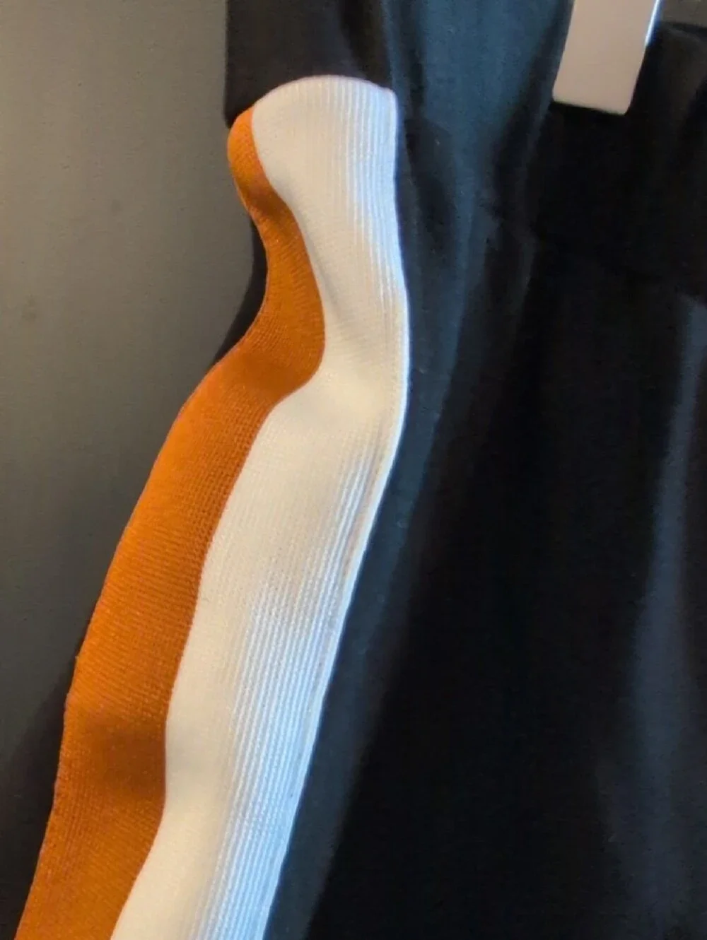 Universal Standard Black Joggers with White & Brown Side Stripes